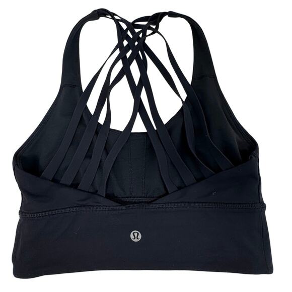 Lululemon Free To Be Moved Bra Size 4 Black Strappy Longline Luxtreme sport - Picture 1 of 6